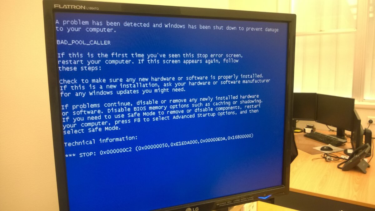 Computer has blue screen of death in high barnet